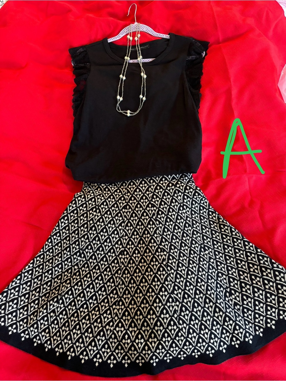 Outfits To Go, Max Studio Skirt, WHBM Top. Choose either A, B, C, D or E